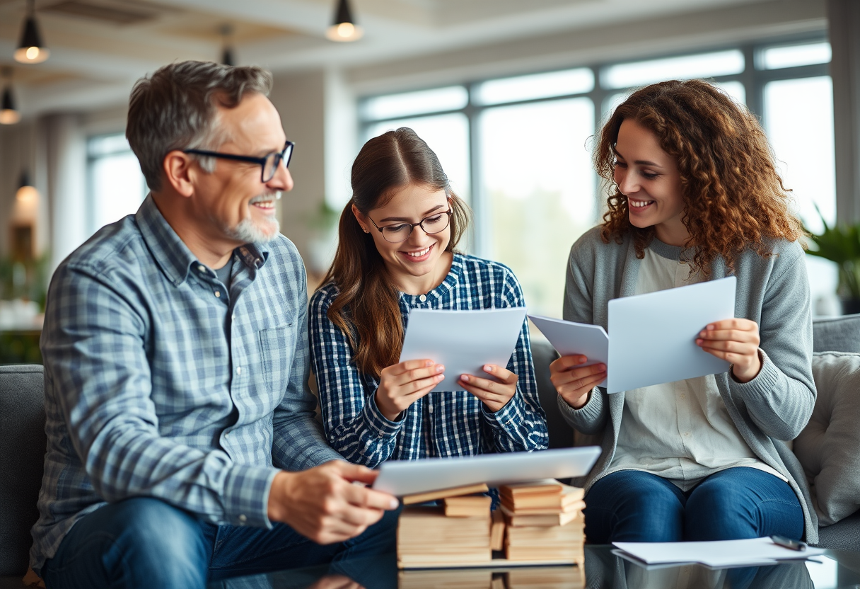 Familie bei der Finanzplanung im Haushalt